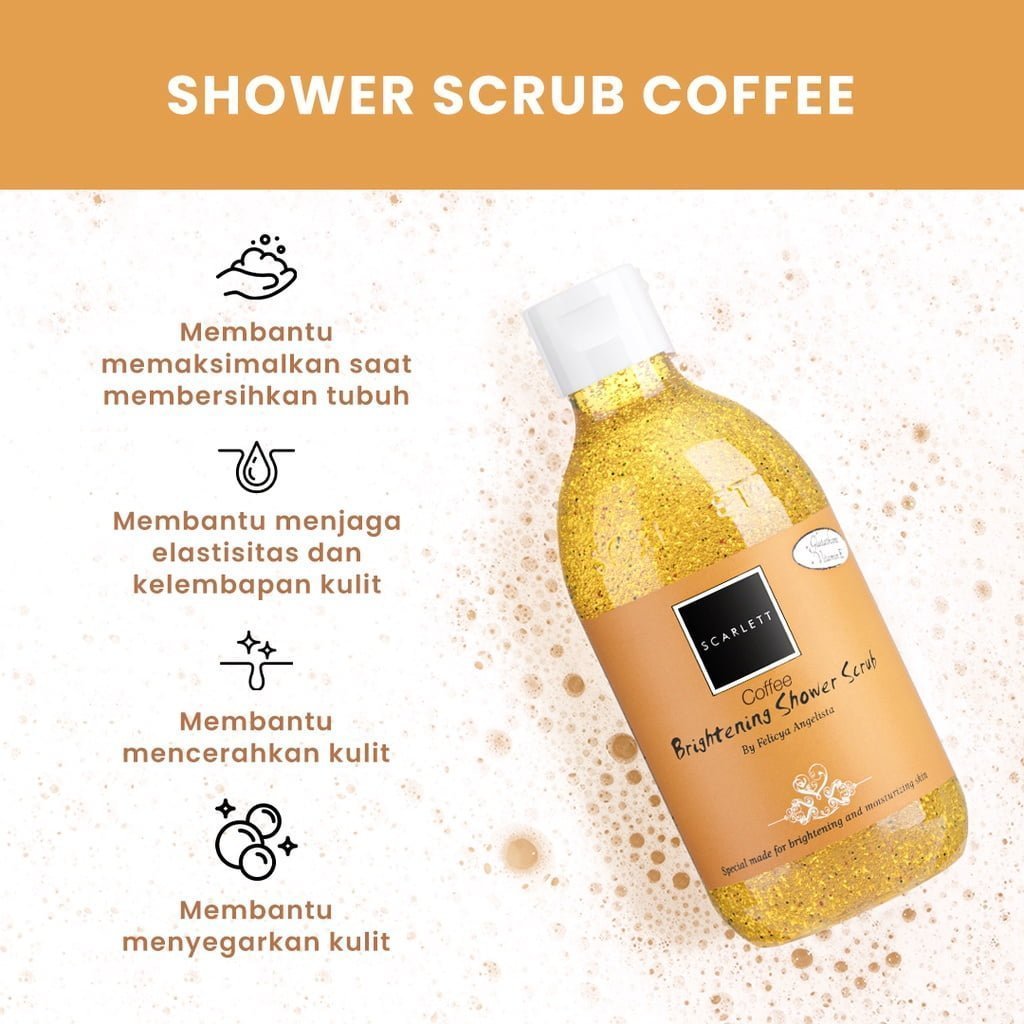 Scarlett Brightening Shower Scrub Coffee00001 Scarlett Brightening Shower Scrub Coffee - Gambar 2
