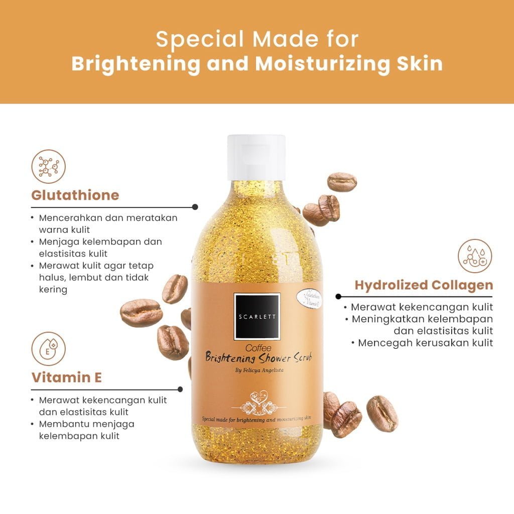 Scarlett Brightening Shower Scrub Coffee00003 Scarlett Brightening Shower Scrub Coffee - Gambar 3