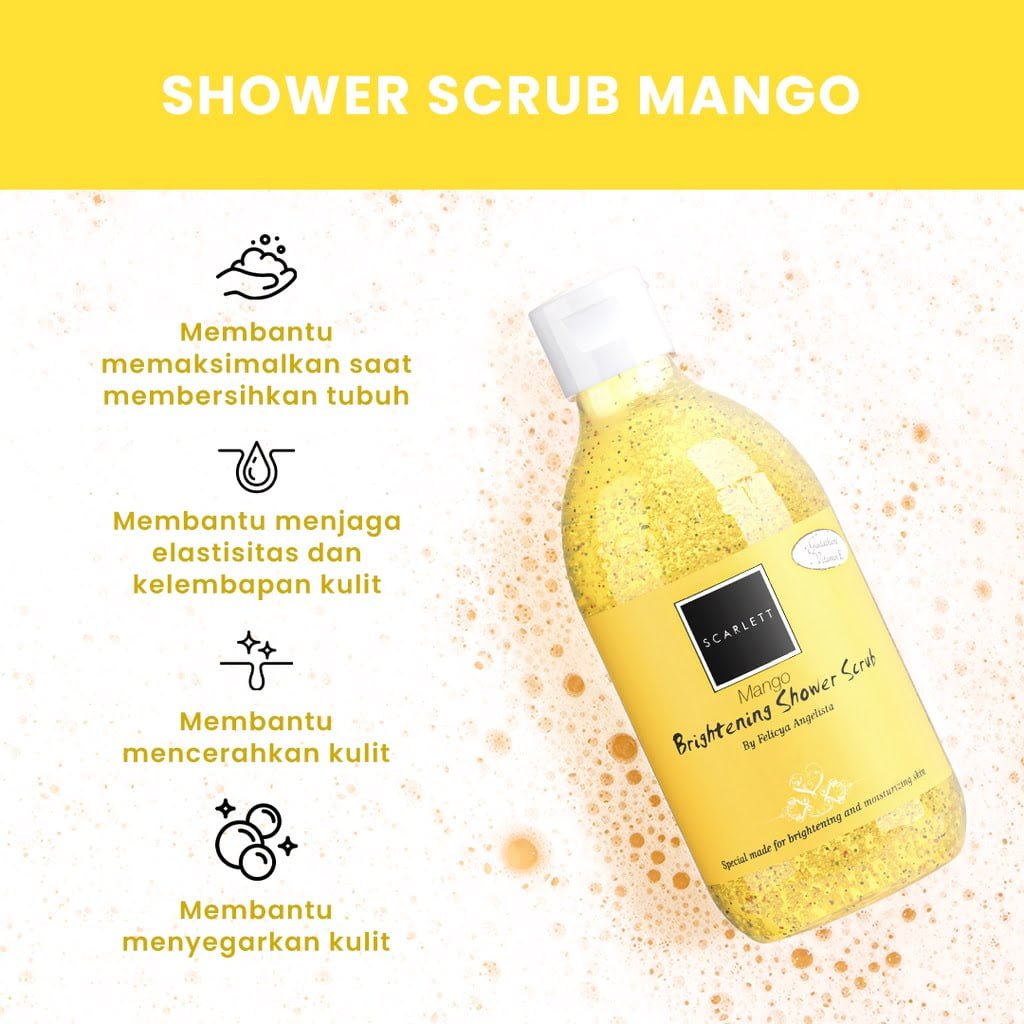 Scarlett Brightening Shower Scrub Mango00001 Scarlett Brightening Shower Scrub Mango - Gambar 2