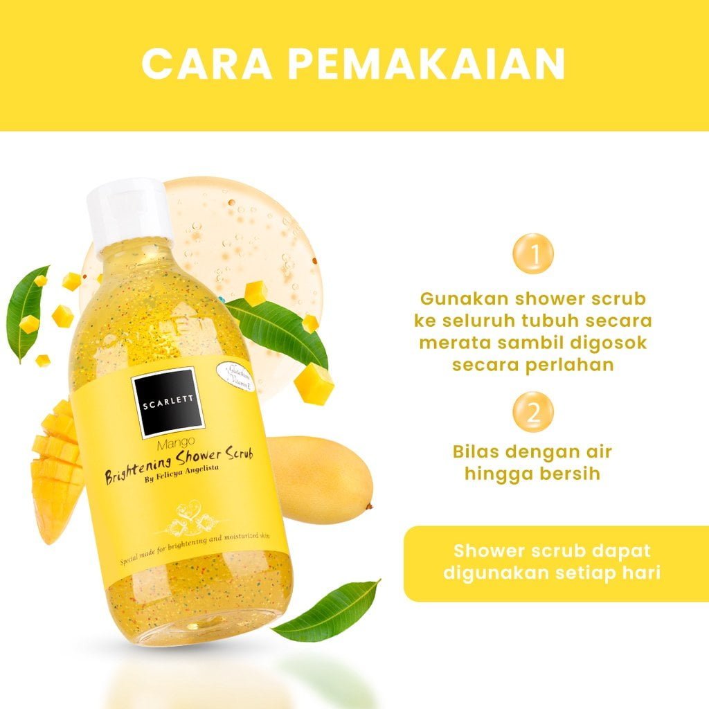 Scarlett Brightening Shower Scrub Mango00002 Scarlett Brightening Shower Scrub Mango - Gambar 4