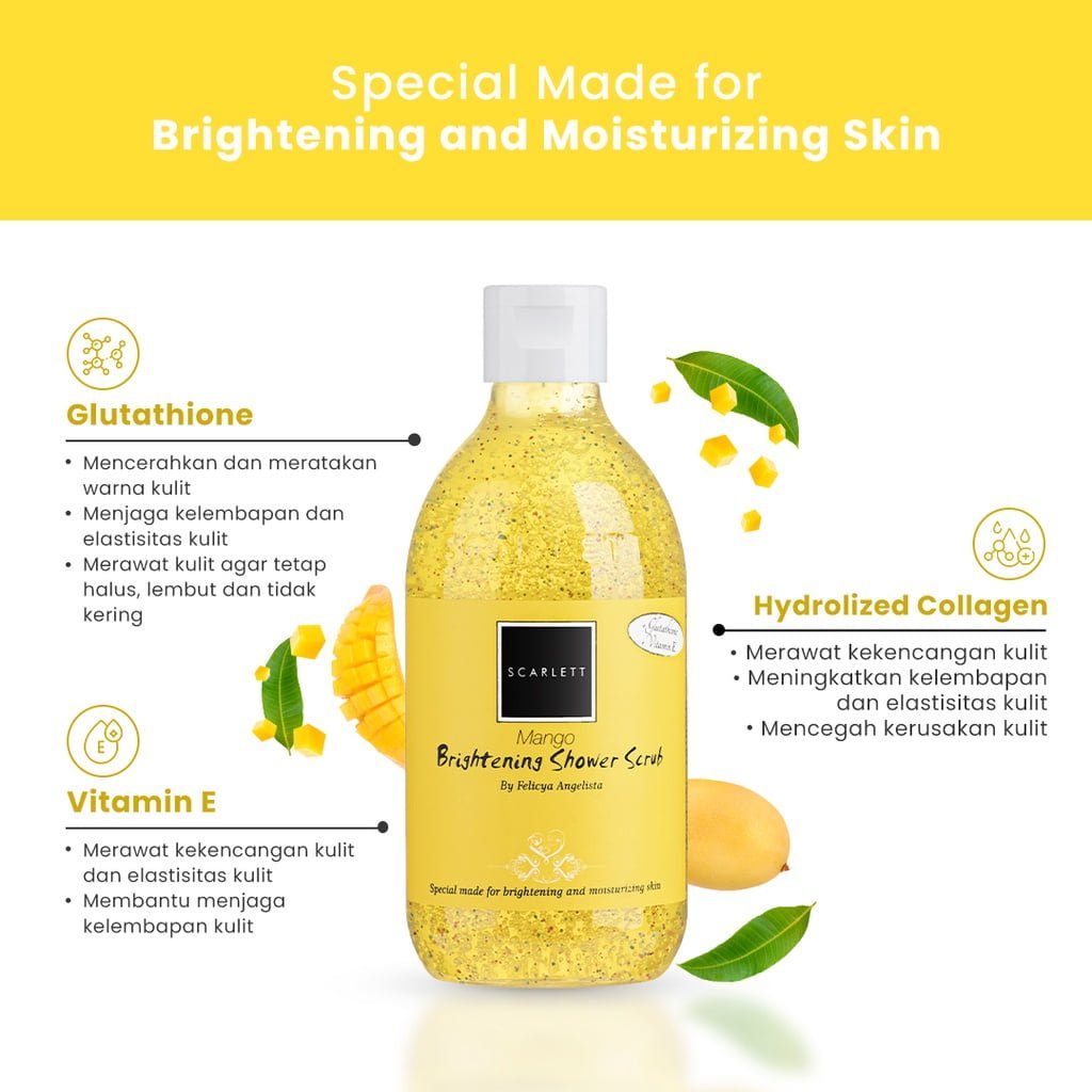 Scarlett Brightening Shower Scrub Mango00003 Scarlett Brightening Shower Scrub Mango - Gambar 3