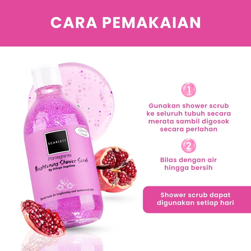 Scarlett Brightening Shower Scrub Pomegrante00002 Scarlett Brightening Shower Scrub Pomegrante - Gambar 4
