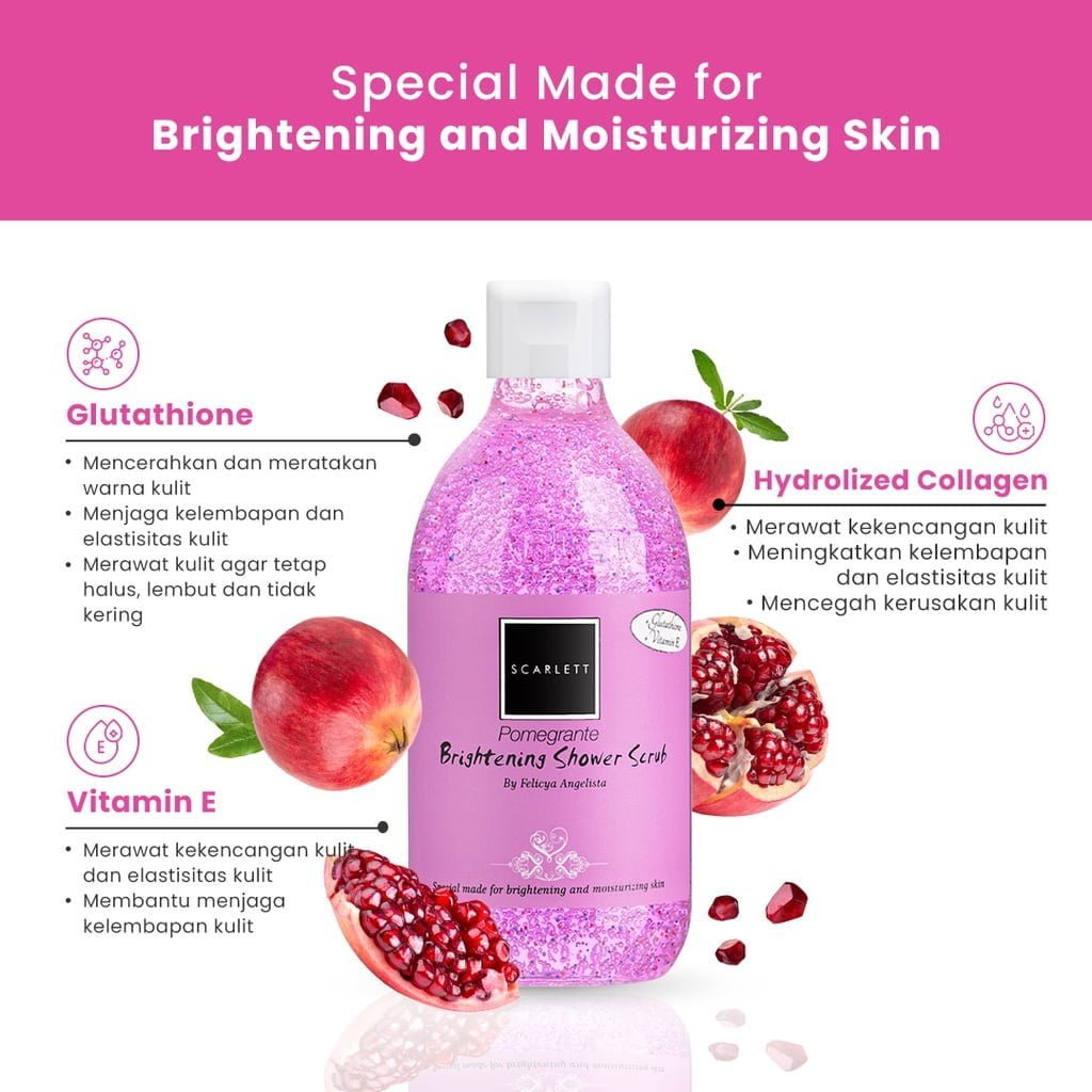 Scarlett Brightening Shower Scrub Pomegrante00003 Scarlett Brightening Shower Scrub Pomegrante - Gambar 3