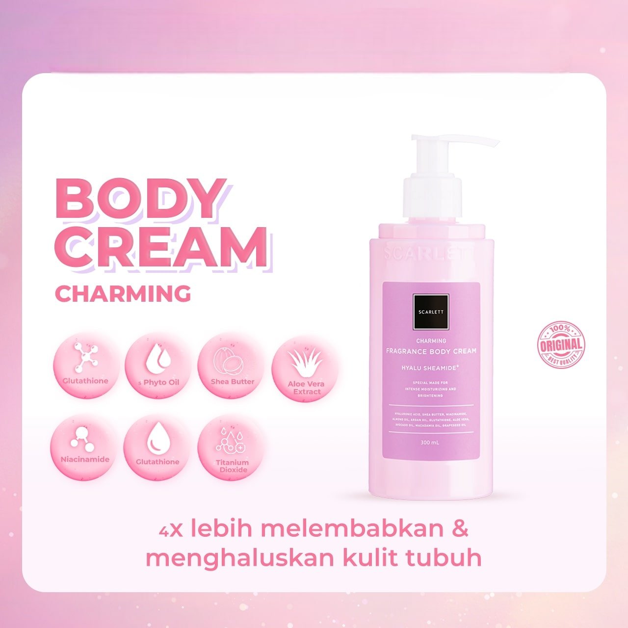 Scarlett Fragrance Body Cream Charming Scarlett Fragrance Body Cream Charming - Gambar 1