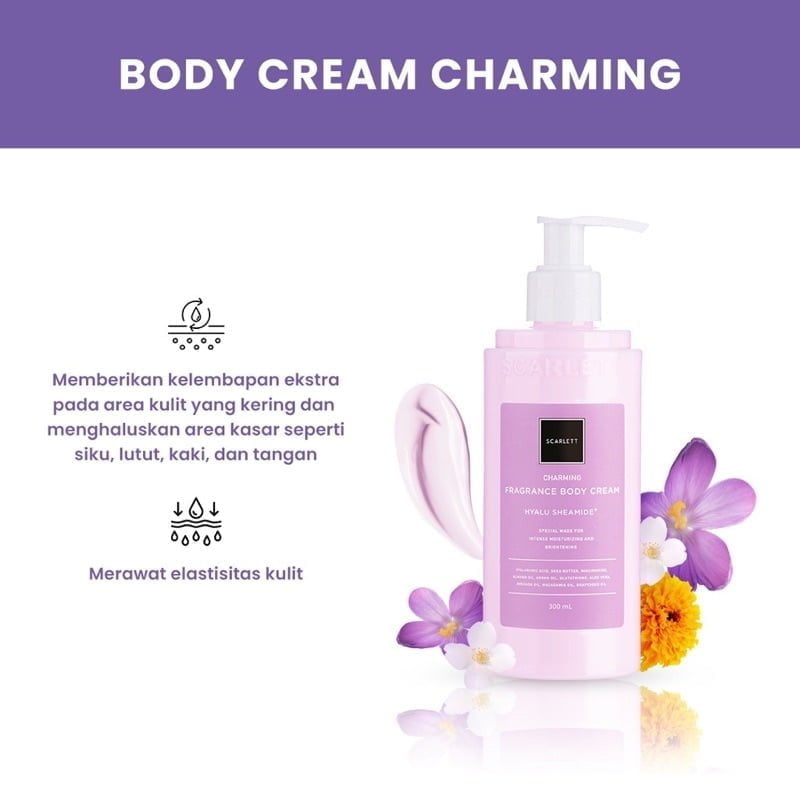Scarlett Fragrance Body Cream Charming00001 Scarlett Fragrance Body Cream Charming - Gambar 2