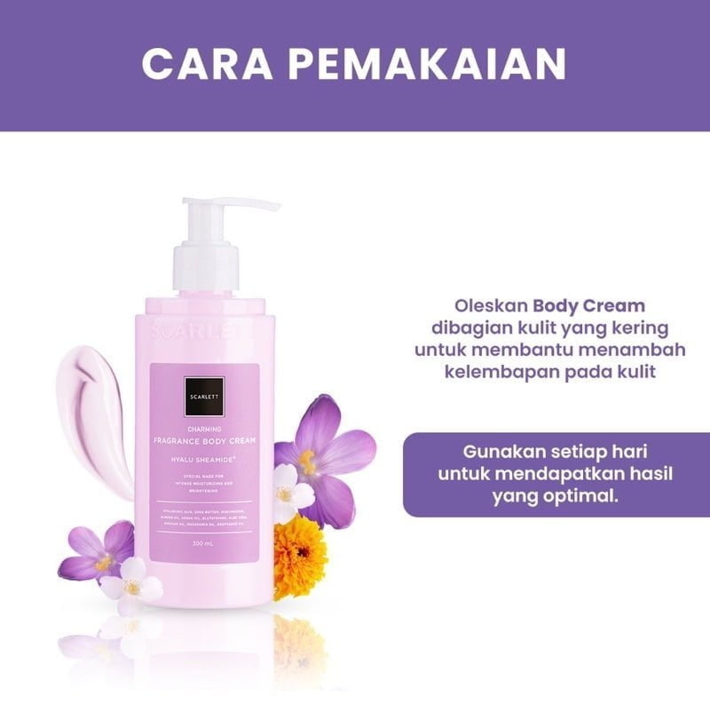Scarlett Fragrance Body Cream Charming00003 Scarlett Fragrance Body Cream Charming - Gambar 4