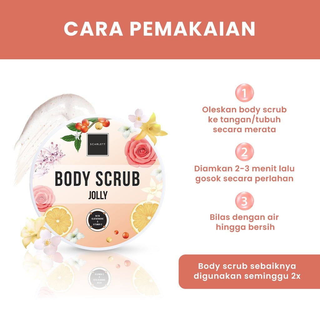 Scarlett Whitening Body Scrub Jolly00001 Scarlett Body Scrub Jolly - Gambar 2