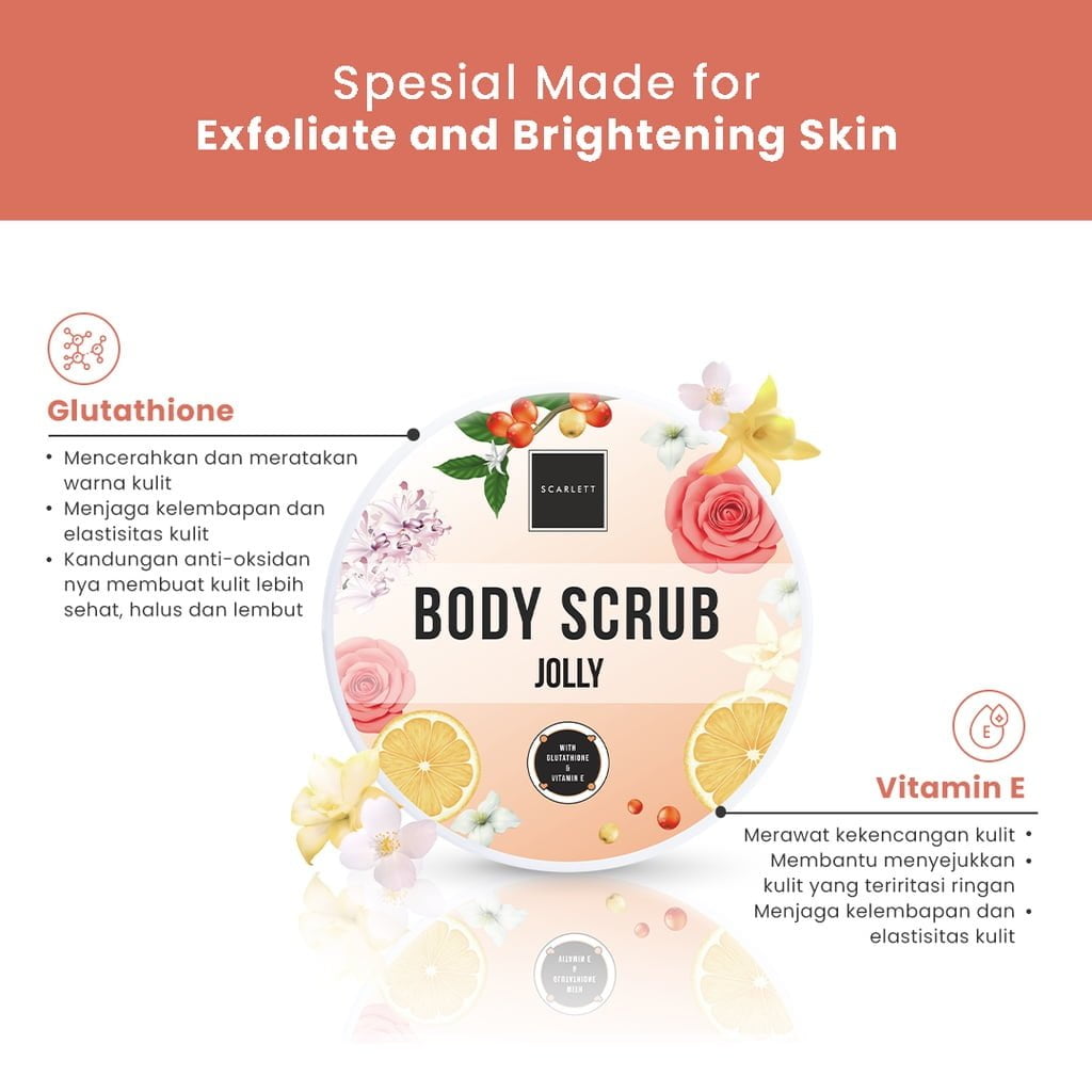 Scarlett Whitening Body Scrub Jolly00003 Scarlett Body Scrub Jolly - Gambar 3