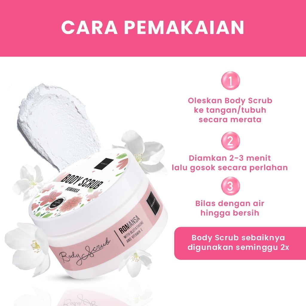 Scarlett Whitening Body Scrub Romansa00001 Scarlett Body Scrub Romansa - Gambar 4