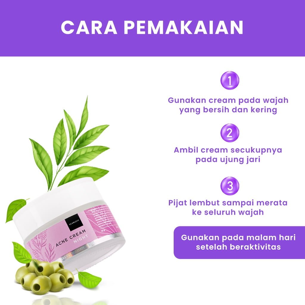 scarlett acne cream night-1 Scarlett Acne Cream Night - Gambar 5