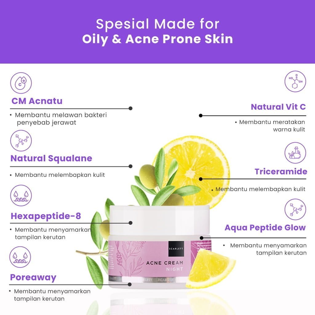 scarlett acne cream night-2 Scarlett Acne Cream Night - Gambar 4