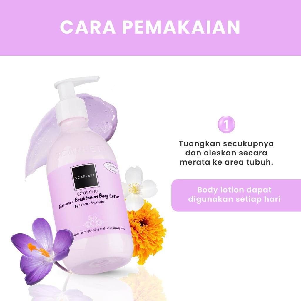 Fragrance Brightening Body Lotion Charming00002 Scarlett Body Lotion Charming - Gambar 4