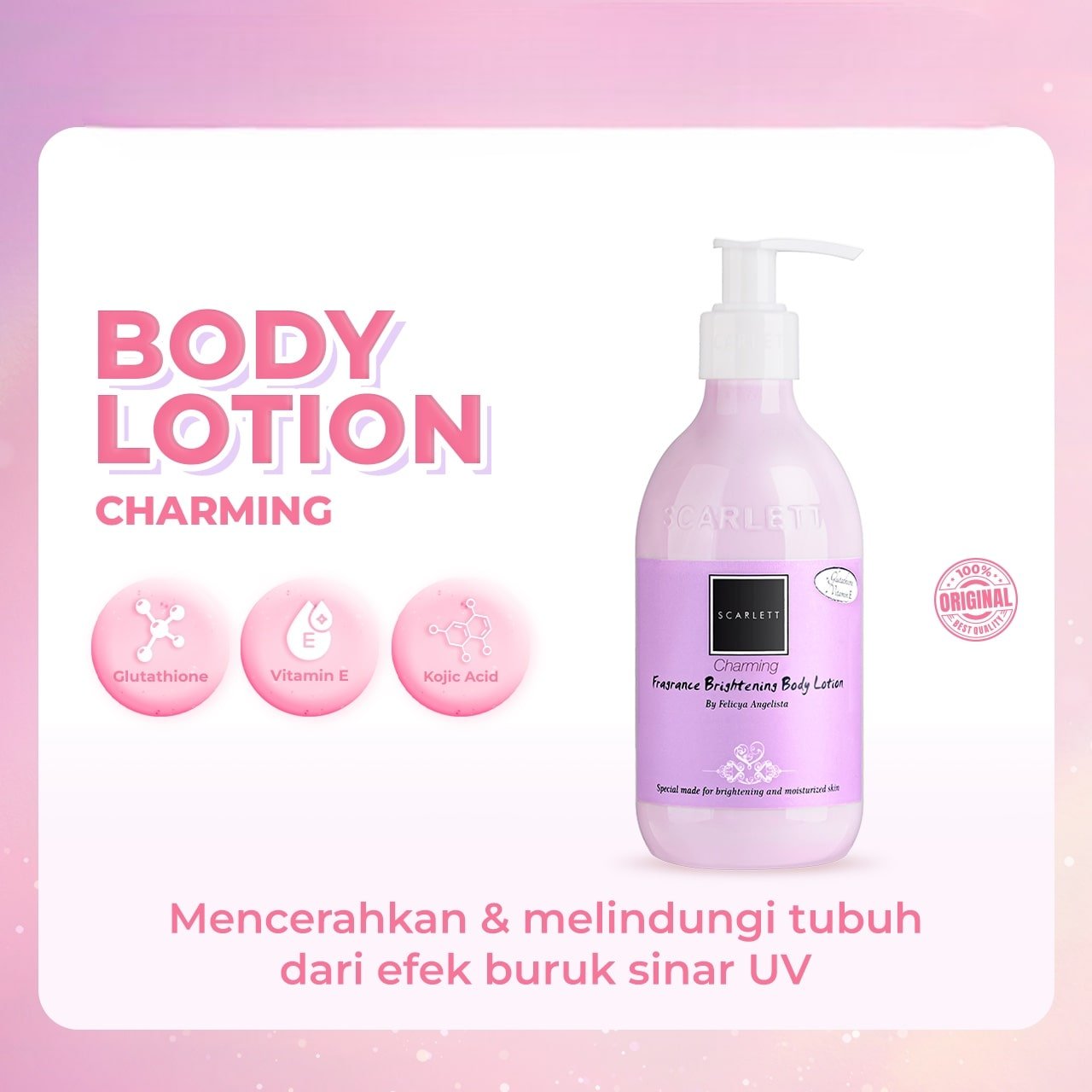 Scarlett Fragrance Body Lotion Charming Scarlett Body Lotion Charming - Gambar 1