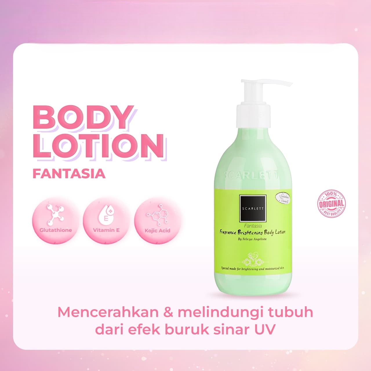 Scarlett Fragrance Brightening Body Lotion Fantasia-2 Scarlett Body Lotion Fantasia - Gambar 1