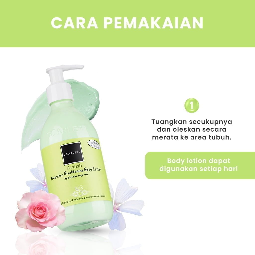 Scarlett Fragrance Brightening Body Lotion Fantasia-4 Scarlett Body Lotion Fantasia - Gambar 3