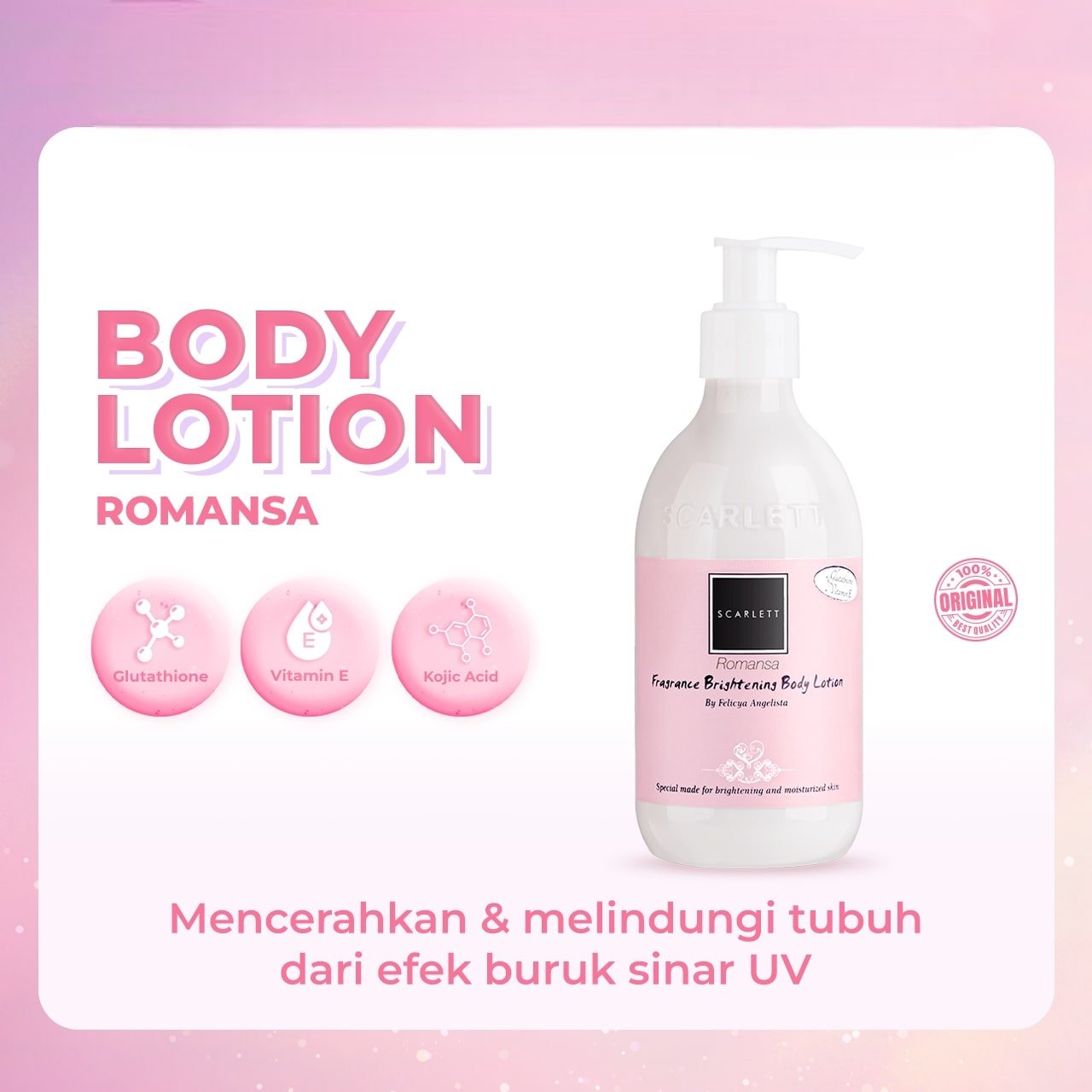 Scarlett Fragrance Brightening Body Lotion Romansa-1-min Scarlett Body Lotion Romansa - Gambar 1