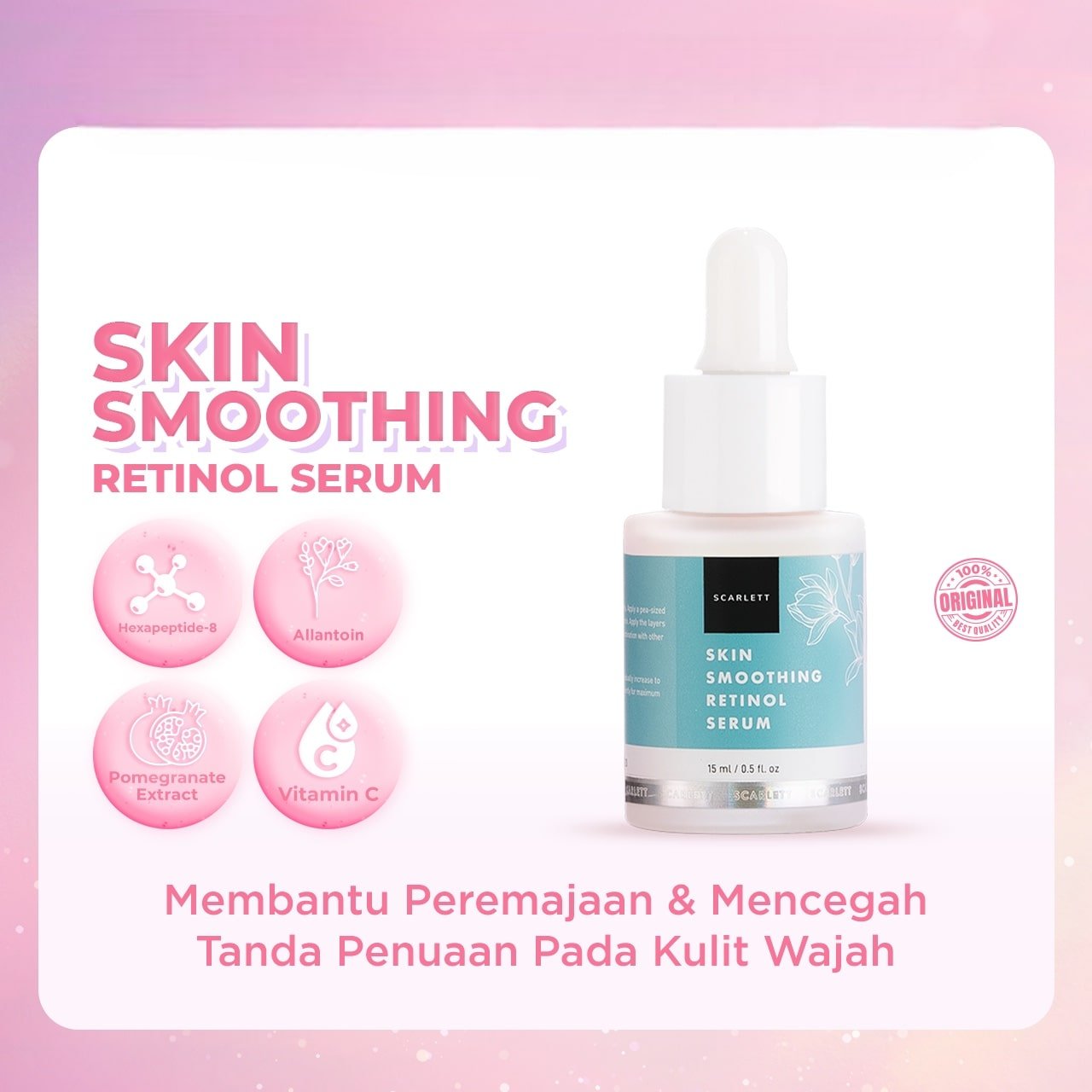 Scarlett Skin Smoothing Retinol Serum Scarlett Skin Smoothing Retinol Serum - Gambar 1