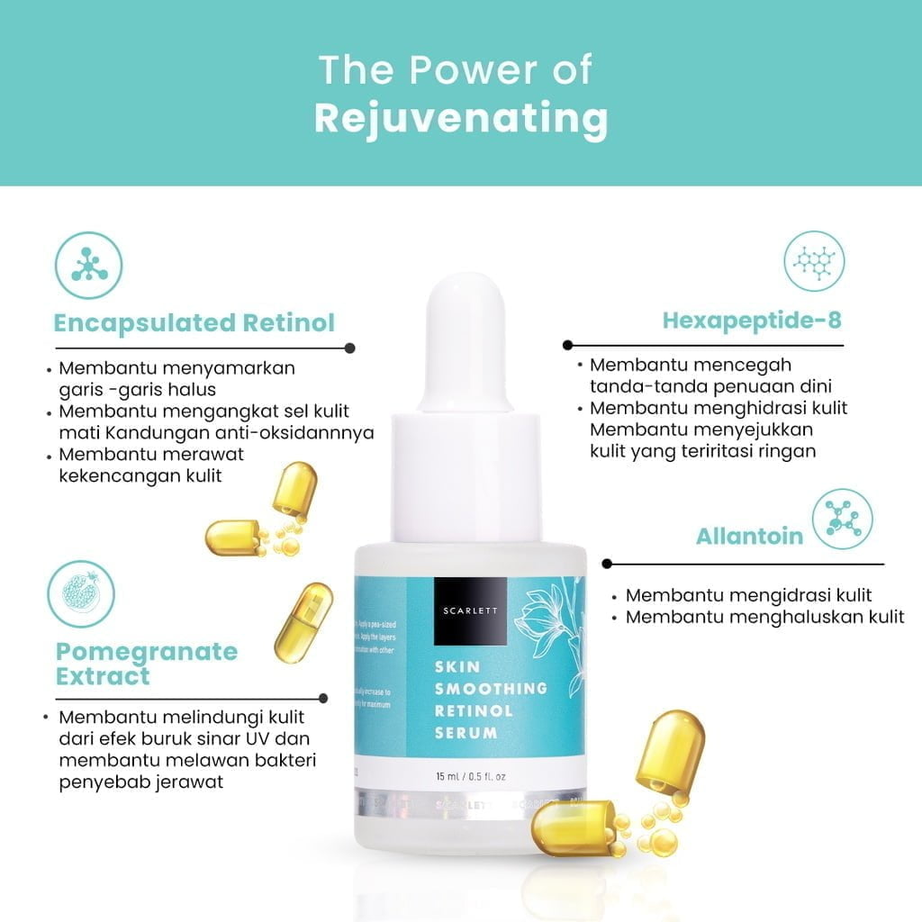 Scarlett Whitening Skin Smoothing Retinol Serum00003 Scarlett Skin Smoothing Retinol Serum - Gambar 2