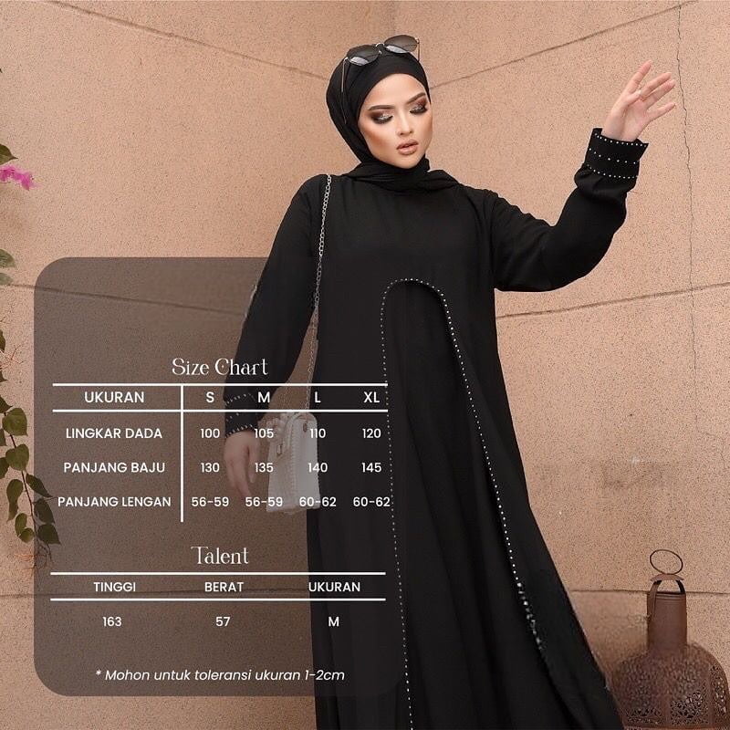 Abaya Saudi Black5 Abaya Saudi Hitam - Gambar 5