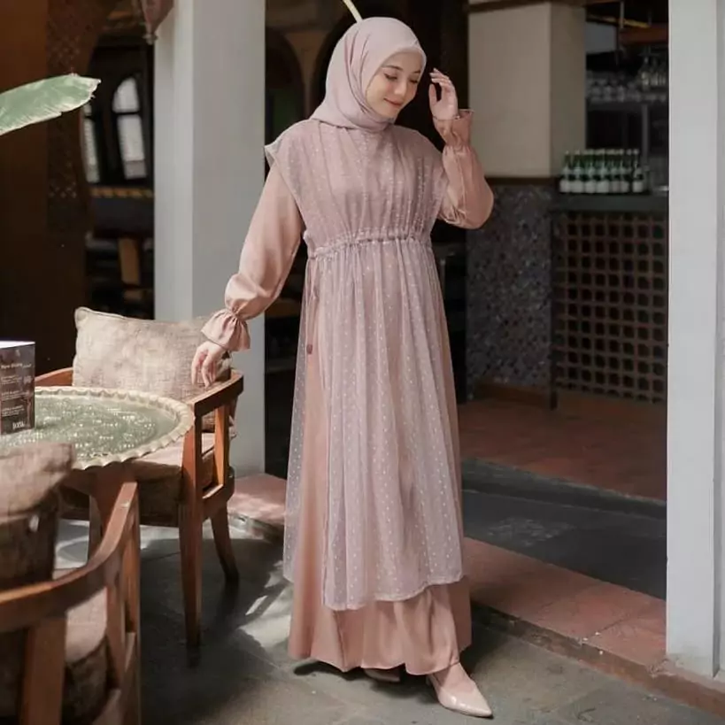 Mat Dress Mosscrepe Zipper Depan Mat Dress Mosscrepe Zipper Depan - Gambar 1