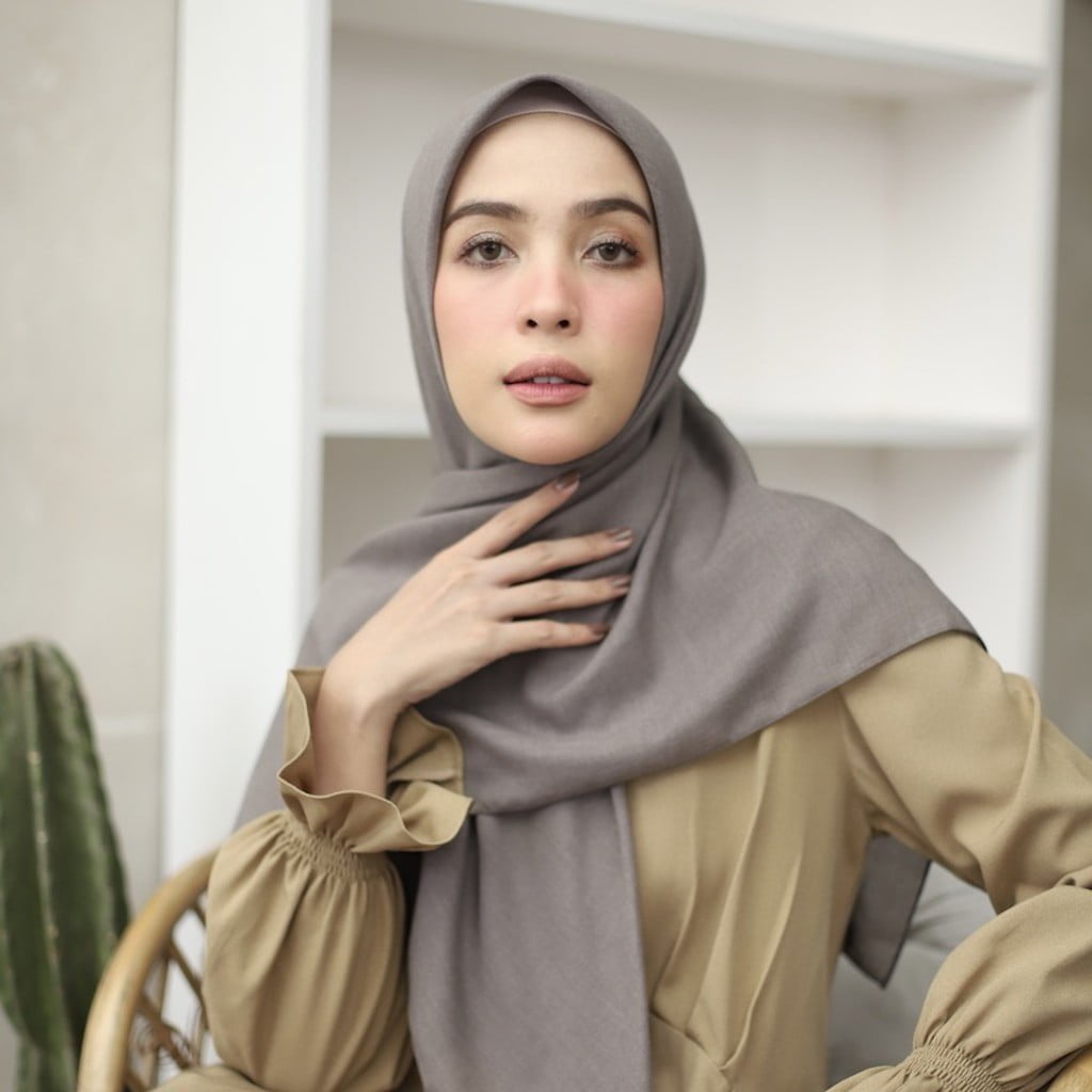 NHS Look Segi Empat Voal Galaxy Grey NHS Look Segi Empat Voal Galaxy - Gambar 4