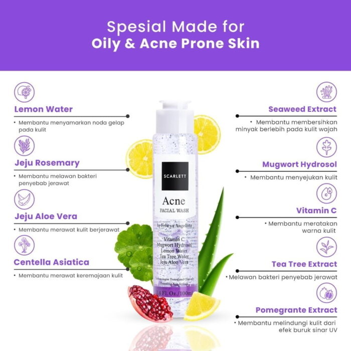 Scarlett Acne Facial Wash - Gambar 3