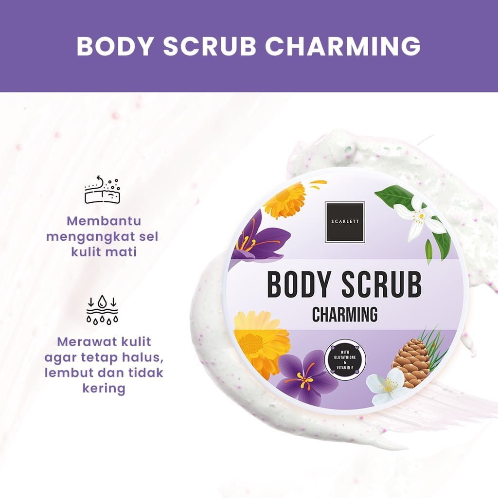 Scarlett Body Scrub Charming-4 Scarlett Body Scrub Charming - Gambar 4
