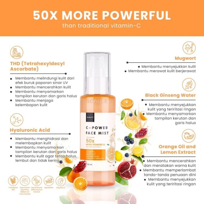 Scarlett C-Power Face Mist - Gambar 2