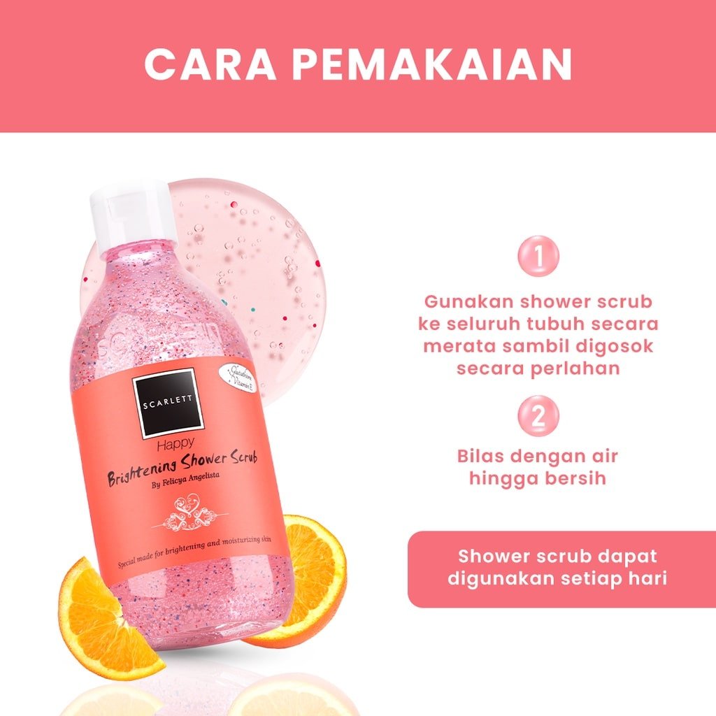 Scarlett Whitening Shower Scrub Happy-4 Scarlett Whitening Shower Scrub Happy - Gambar 2