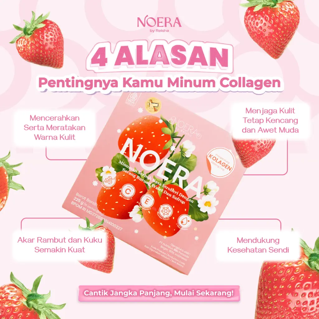 Noera Collagen Drink - Strawberry New2 Noera Collagen Drink - Strawberry - Gambar 2