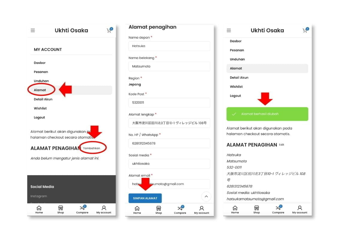 tutorial edit alamat ukhtiosaka