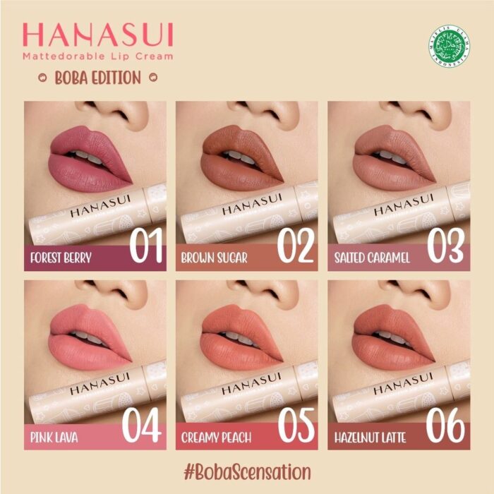 Hanasui Mattedorable Lip Cream Boba Edition - Gambar 2