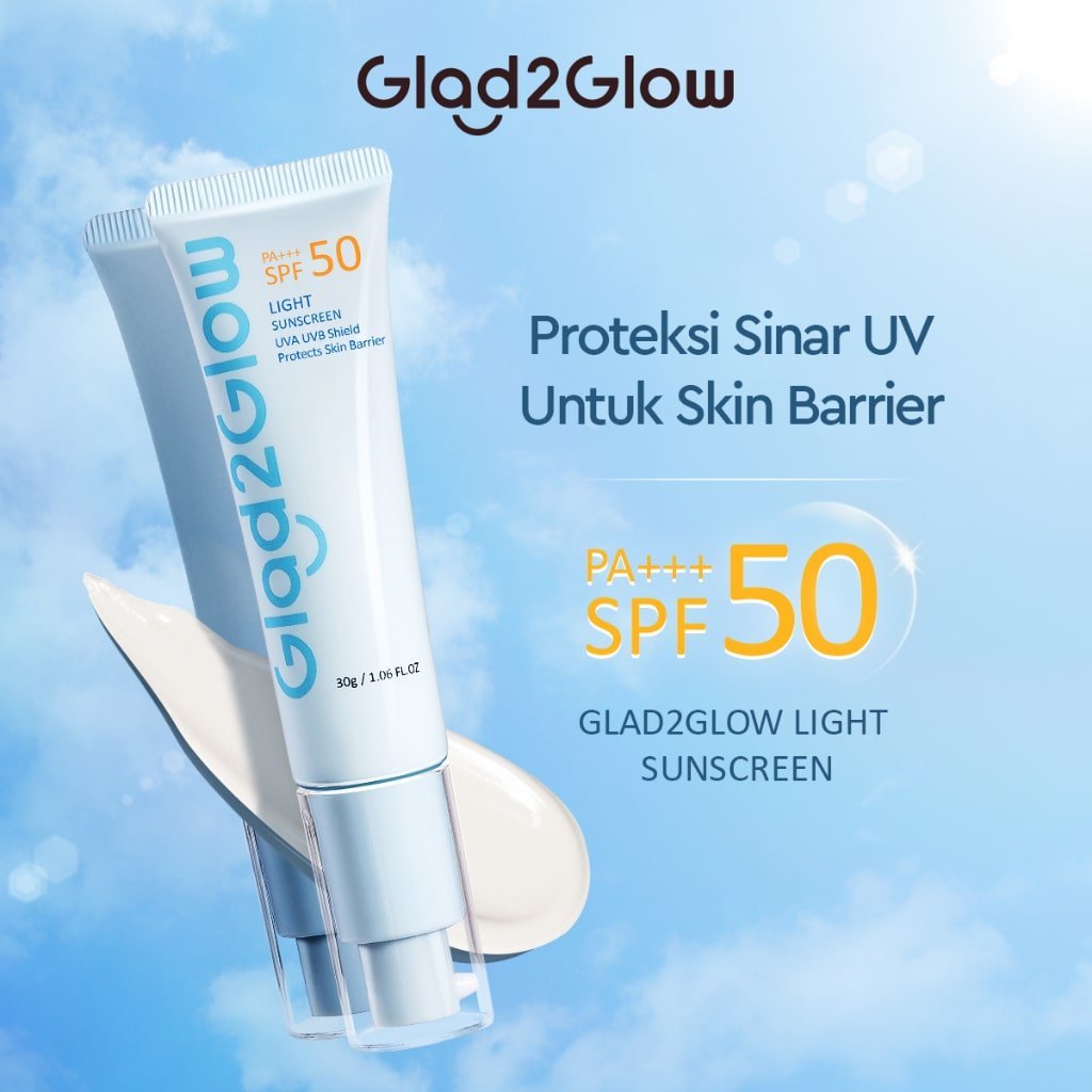 Glad2Glow Light Sunscreen Gel UV SPF50 PA+++ 30gr2 Glad2Glow Light Sunscreen Gel UV SPF50 PA+++ 30gr - Gambar 1