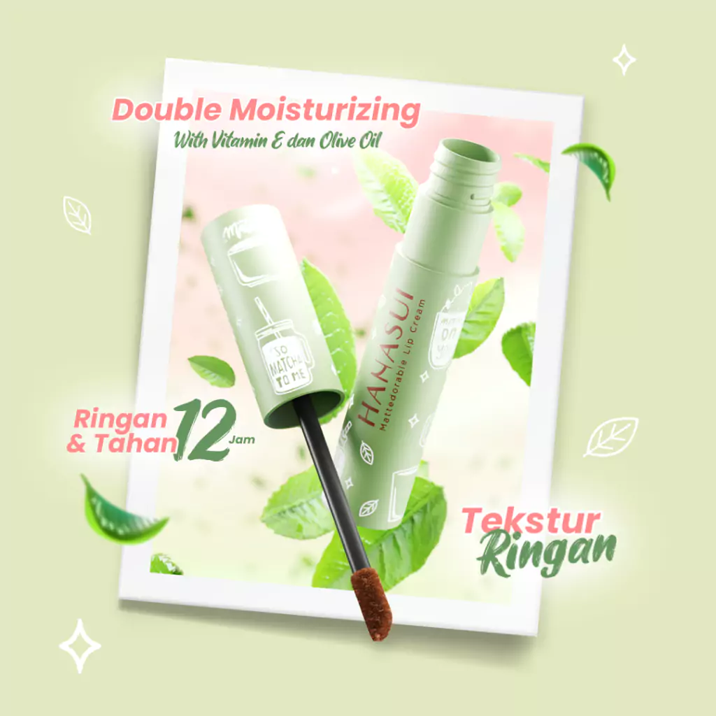 Hanasui Mattedorable Lip Cream Matcha Latte Edition5 Hanasui Mattedorable Lip Cream Matcha Latte Edition - Gambar 6