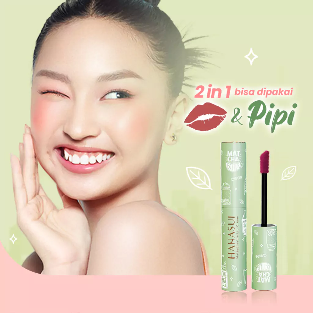 Hanasui Mattedorable Lip Cream Matcha Latte Edition6 Hanasui Mattedorable Lip Cream Matcha Latte Edition - Gambar 5
