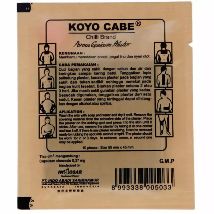 Koyo Cabe Sachet Pereda Nyeri Isi 10 Lembar - Gambar 2