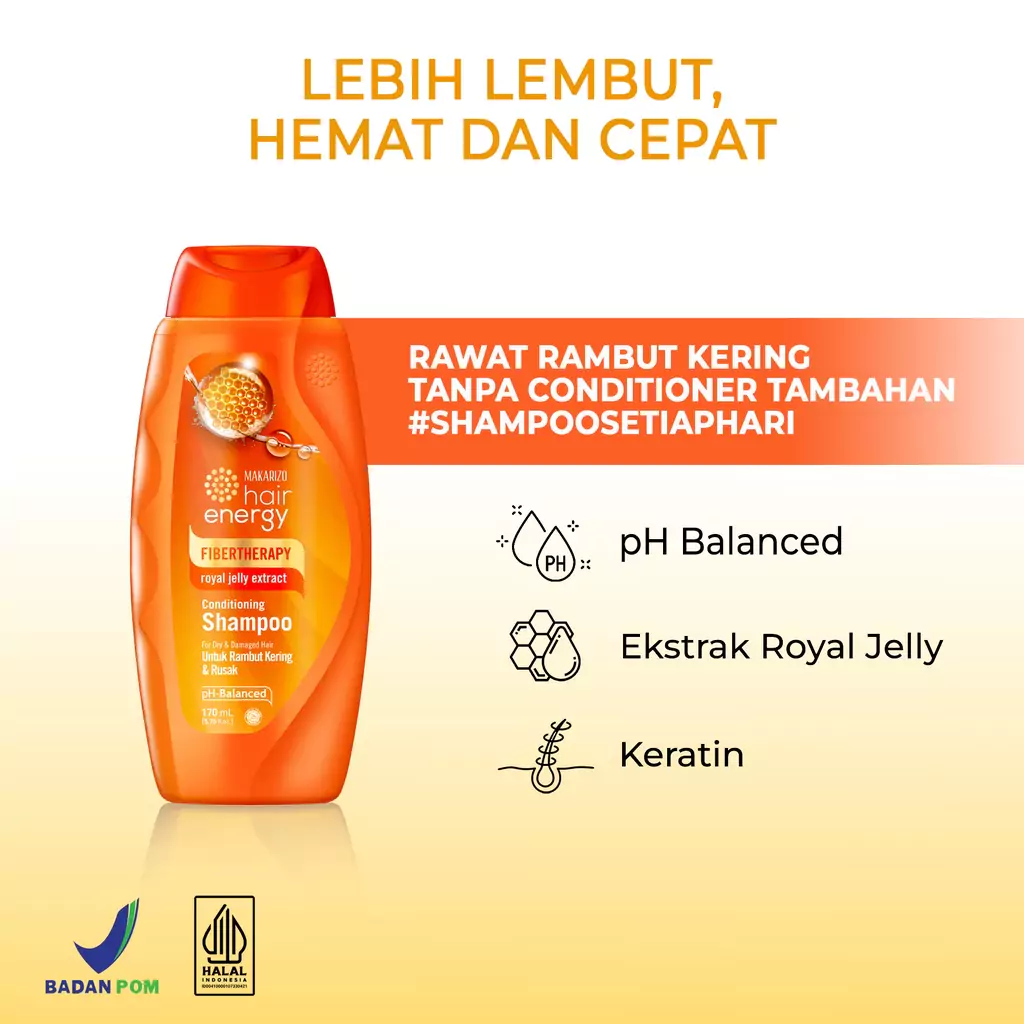 Makarizo Hair Energy Fibertherapy Royal Jelly Conditioning Shampoo 170ml3 Makarizo Fibertherapy Royal Jelly Conditioning Shampoo 170ml - Gambar 5