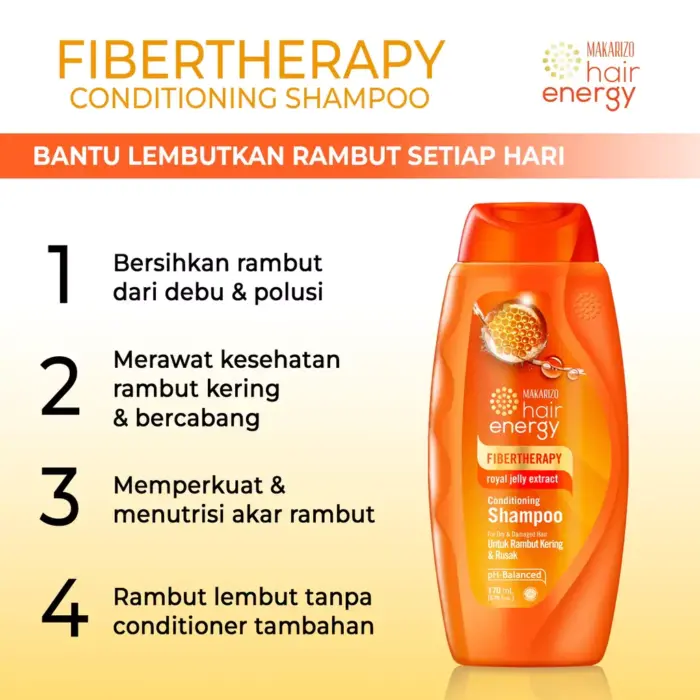 Makarizo Fibertherapy Royal Jelly Shampoo 170ml - Gambar 4