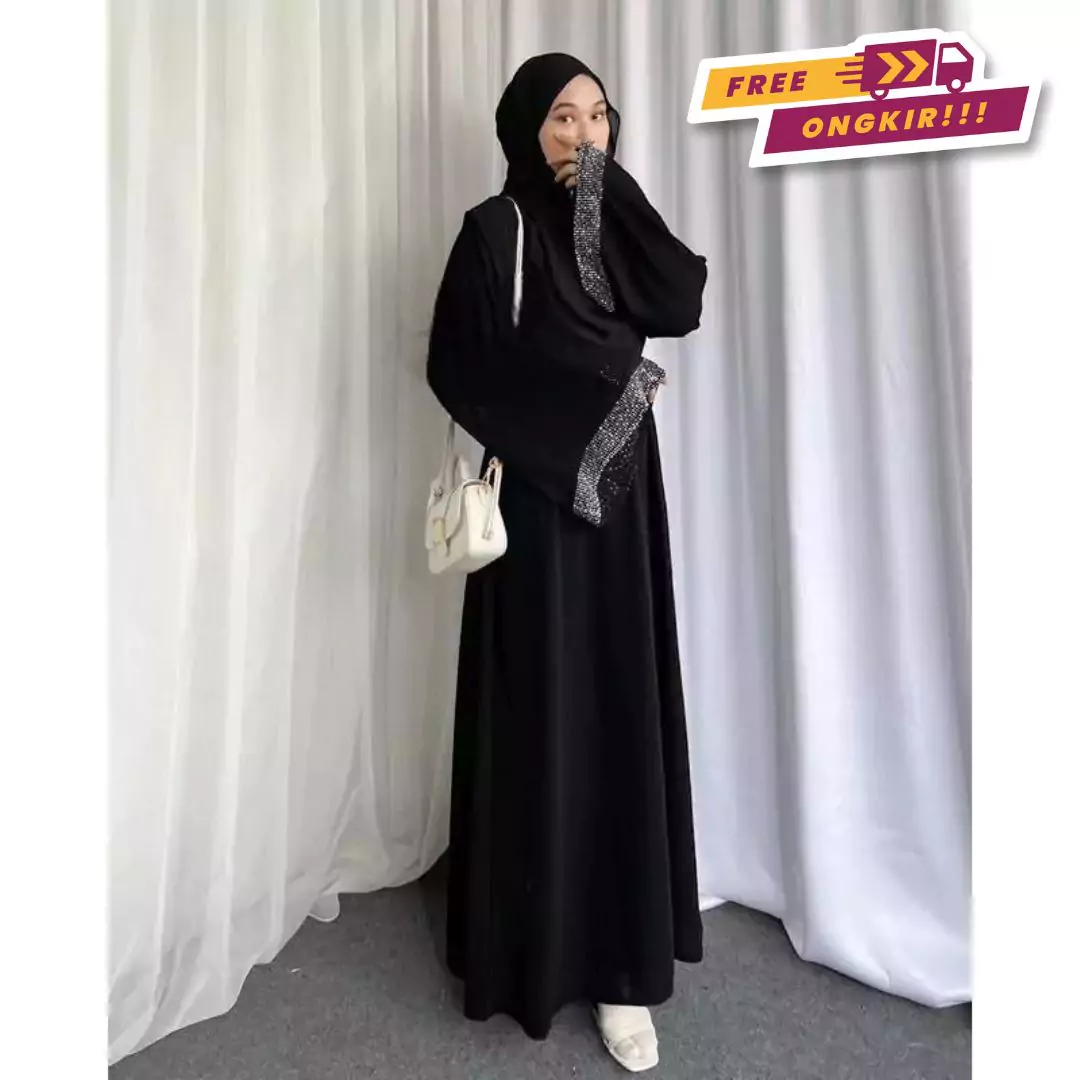 Abaya-Turkey-Hitam Abaya Turkey Hitam - Gambar 1