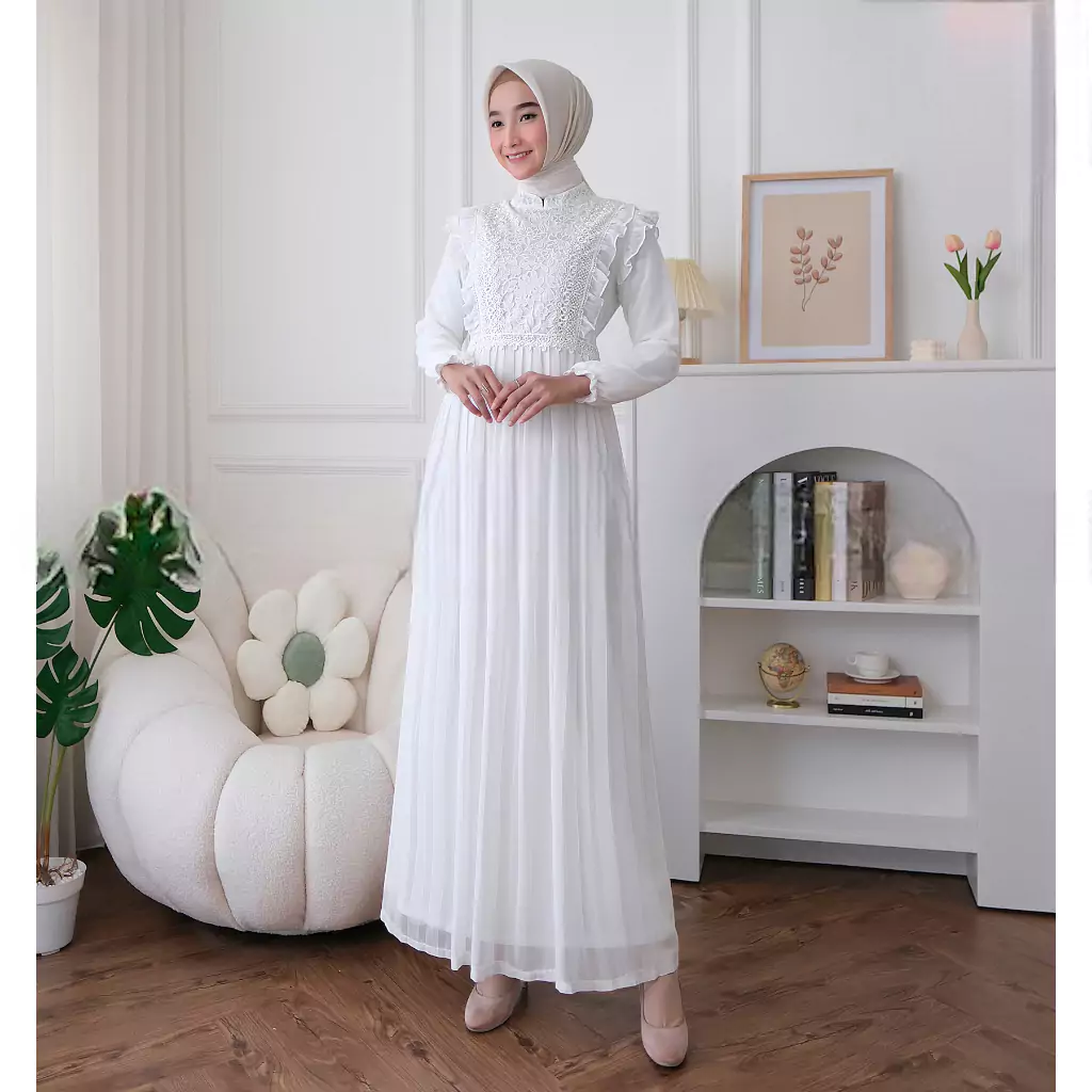 Syafa White Dress3 Syafa White Dress - Gambar 2