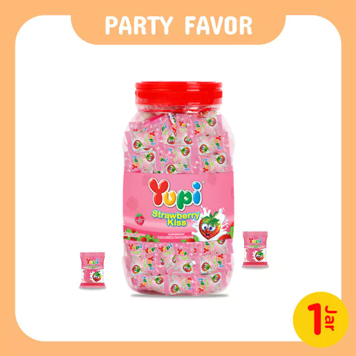 Yupi Strawberry Kiss Jar Yupi Strawberry Kiss Jar - Gambar 1