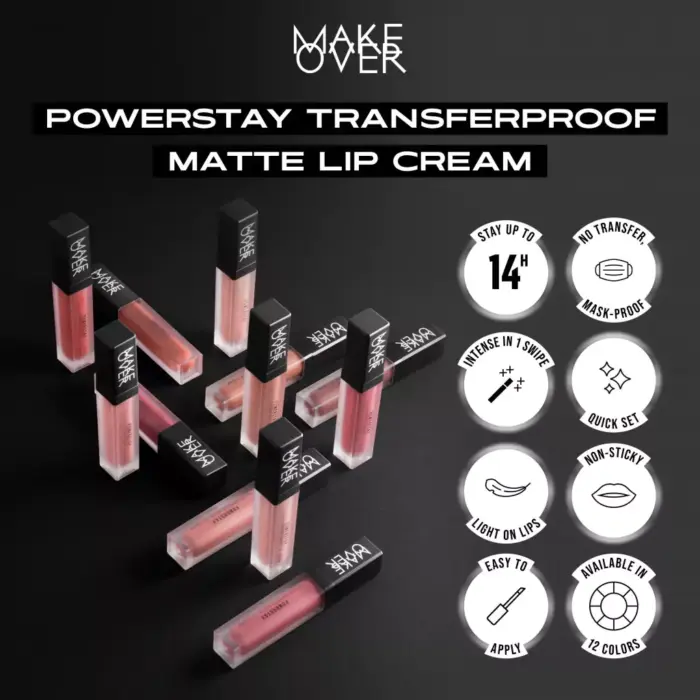 Make Over Powerstay Transferproof Matte Lip Cream - Gambar 4