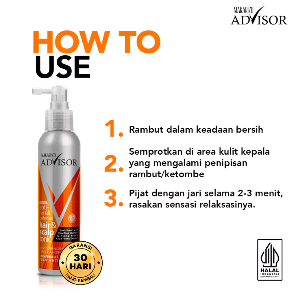 Makarizo Advisor Hair & Scalp Tonic1 Makarizo Advisor Hair & Scalp Tonic 145 ml - Gambar 4