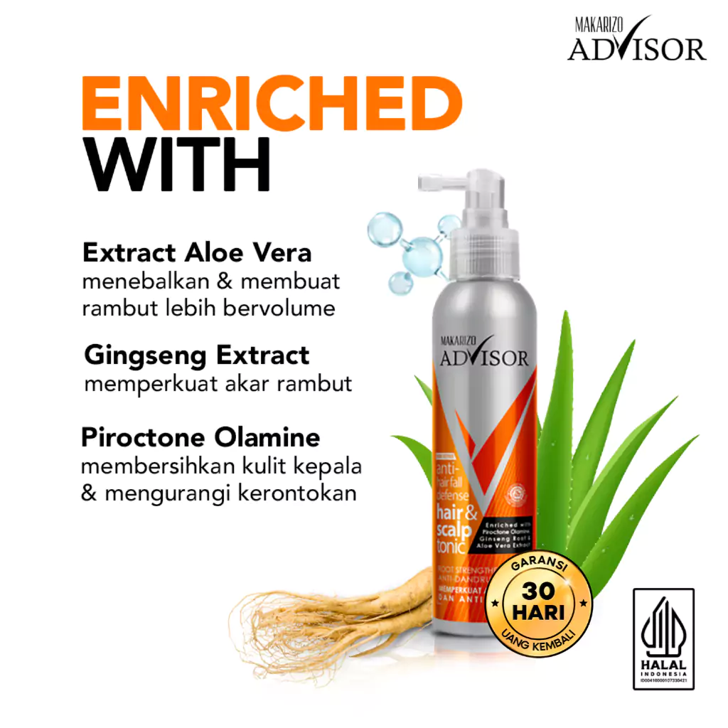 Makarizo Advisor Hair & Scalp Tonic2 Makarizo Advisor Hair & Scalp Tonic 145 ml - Gambar 3
