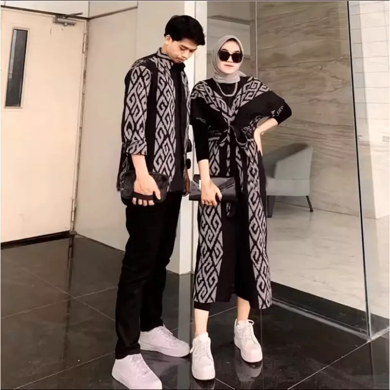 Set Couple Dress Kemeja Lengan Panjang2 Set Couple Dress Kemeja Lengan Panjang (Size M) - Gambar 2