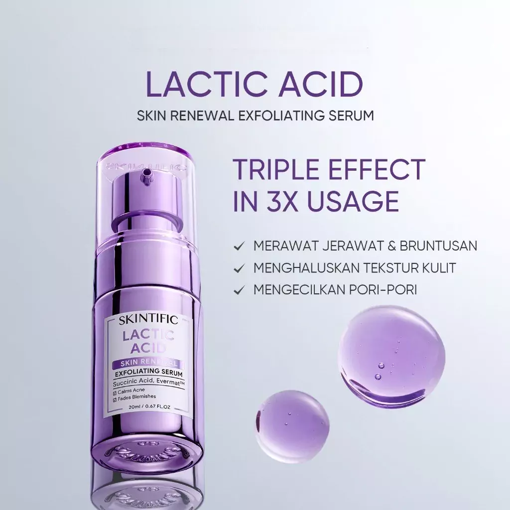 Skintific Lactic Acid Skin Renewal Exfoliating Serum 1 Skintific Lactic Acid Skin Renewal Exfoliating Serum - Gambar 1