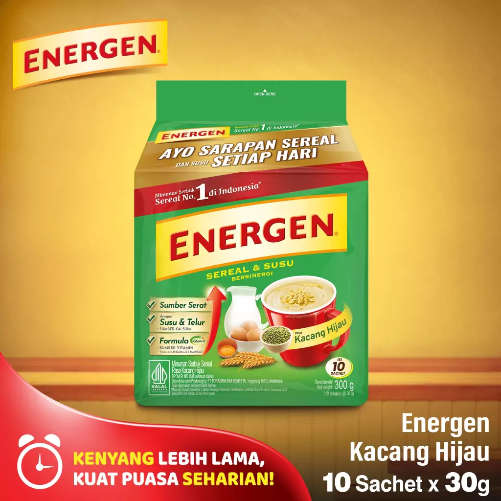 Energen Kacang Hijau1 Energen Kacang Hijau Isi 10 Sachet - Gambar 1
