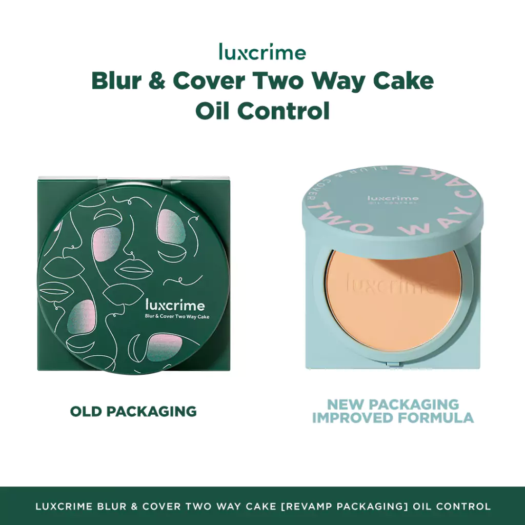 Luxcrime Oil Control Blur & Cover Two Way Cake2 Luxcrime Oil Control Blur & Cover Two Way Cake - Gambar 2