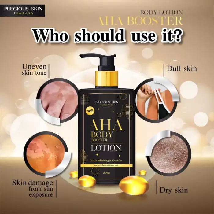 Precious Skin Thailand AHA Body Booster Extra Whtening Lotion 250 ml - Gambar 4