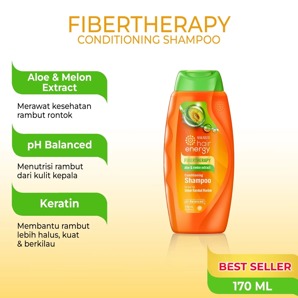 Makarizo Fibertherapy Aloe & Melon Extract Conditioning Shampoo 11 Makarizo  Fibertherapy Aloe & Melon Extract Conditioning Shampoo 170ml - Gambar 5